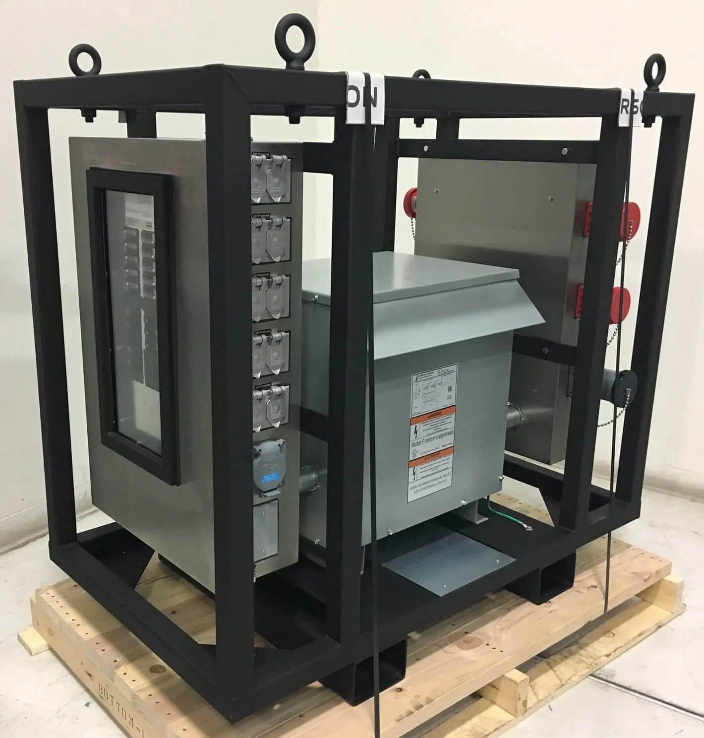 Portable Porta-Safe distribution unit with Cam-Lok input connectors