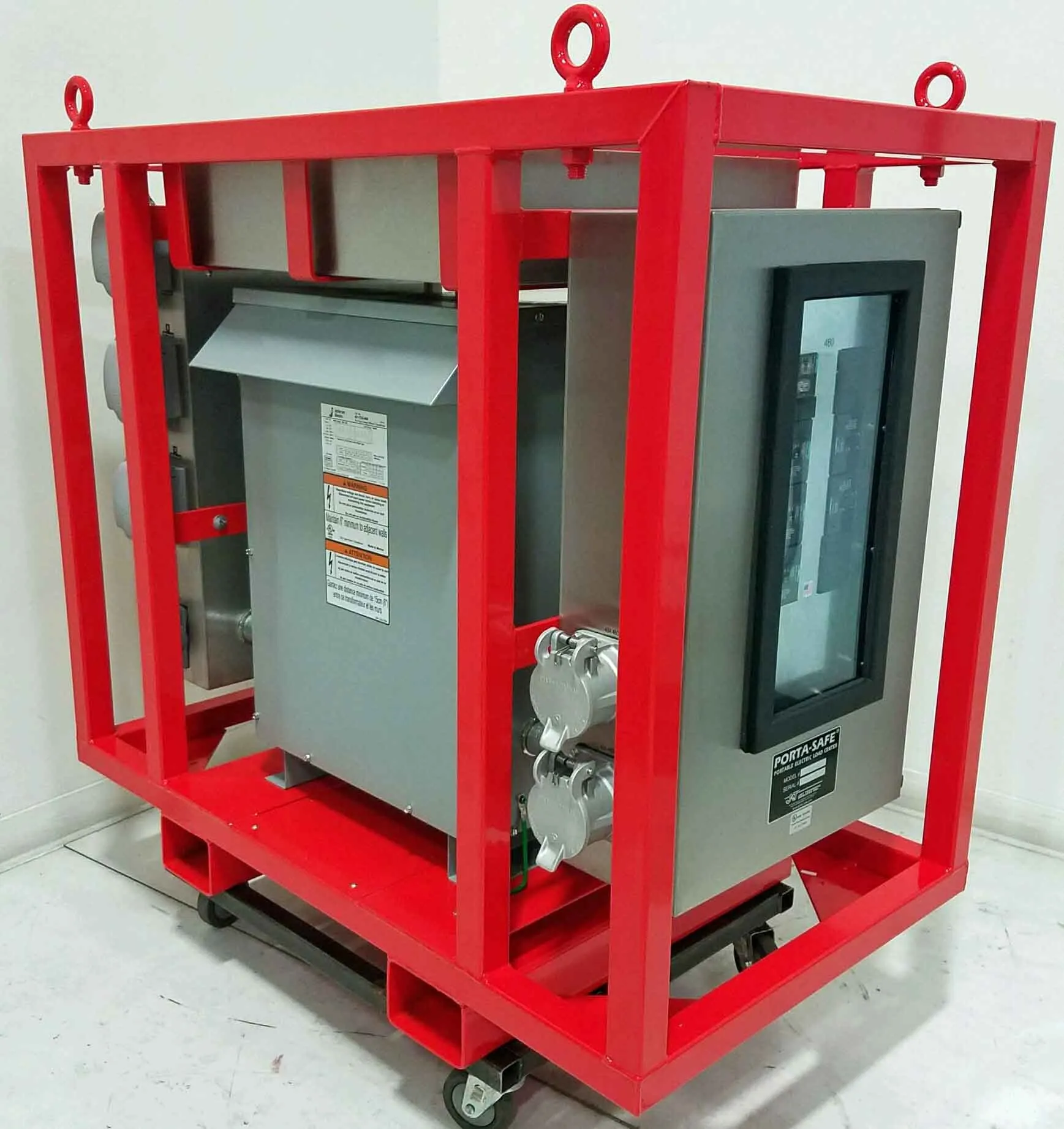Large stationary Porta-Safe distribution unit with pin-and-sleeve receptacles
